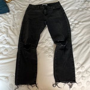 PacSun high rise black jean with knee holes size 28